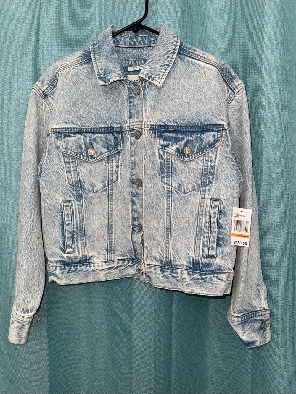 NWT Scotch & Soda Oversized Cropped Denim Jacket Acid Wash Marfa Small
